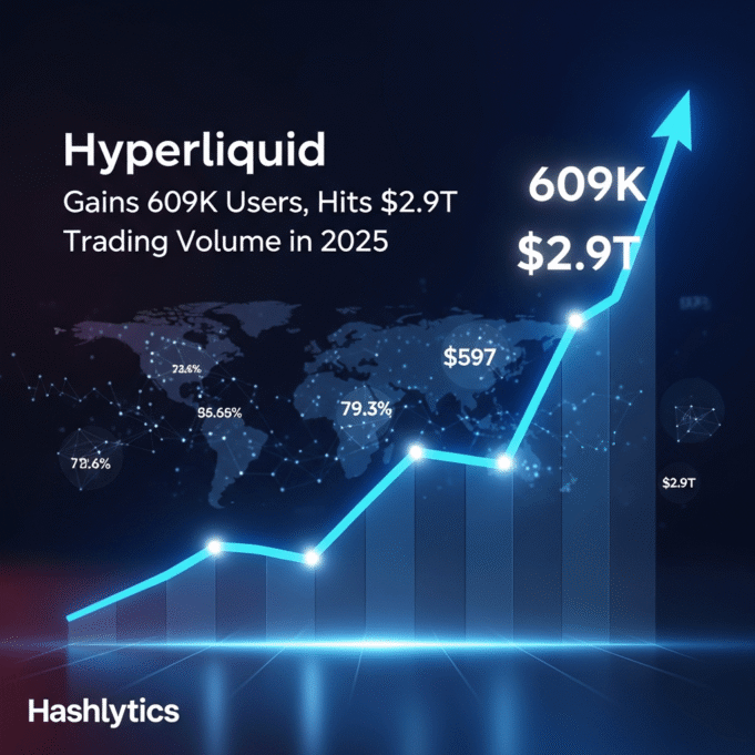 Hyperliquid Gains 609K Users, Hits $2.9T Trading Volume in 2025