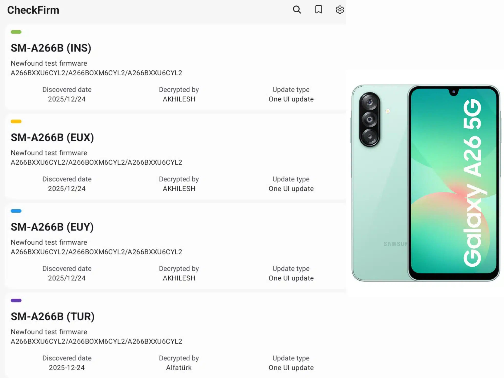 <b>Samsung</b> Expands One UI 8.5 Testing to Galaxy A26, A54 and Tab S10 Ultra - SammyGuru Samsung Expands One UI 8.5 Testing to More Galaxy Devices