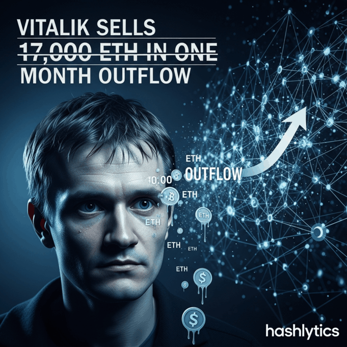 Vitalik Buterin Sells 17,000 ETH in One Month Outflow