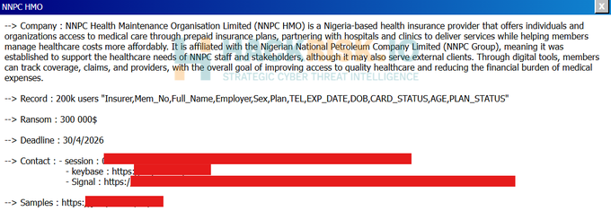XP95 Hacking Group Claims NNPC Health Maintenance Organisation Breach; 200,000 User Records Allegedly Exposed XP95 Hacking Group Claims NNPC Health Maintenance Organisation Breach; 200,000 User Records Allegedly Exposed