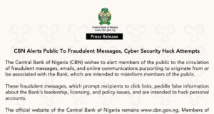 CBN Warns of Phishing Campaign Targeting Nigerians CBN Warns of Phishing Campaign Targeting Nigerians