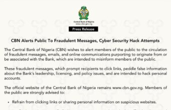 CBN Warns of Phishing Campaign Targeting Nigerians CBN Warns of Phishing Campaign Targeting Nigerians
