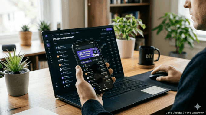 Kraken Mobile App Adds 2,500 Solana Tokens for Trading
