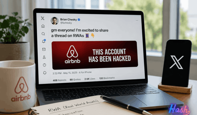 Airbnb CEO’s Hacked X Account Posted RWA Thread Airbnb CEO's Hacked X Account Posted RWA Thread