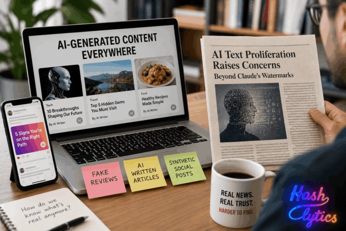 AI text proliferation raises concerns beyond Claude’s watermarks