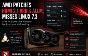 AMD Patches HDMI 2.1 VRR & ALLM, Misses Linux 7.3 AMD Patches HDMI 2.1 VRR & ALLM, Misses Linux 7.3