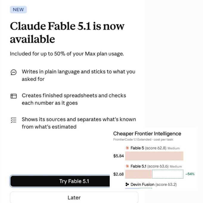 Fable 5.1 Is Here: Same Price, 45% Cheaper in Practice Fable 5.1 Is Here: Same Price, 45% Cheaper in Practice