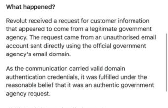 Revolut Exposed Customer Data to Fake Government Request Revolut Exposed Customer Data to Fake Government Request